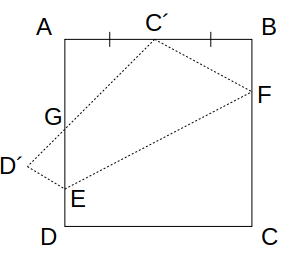 正方形の折り返し図