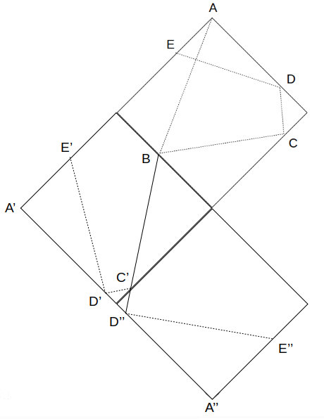 点C'を含む辺に関する線対称