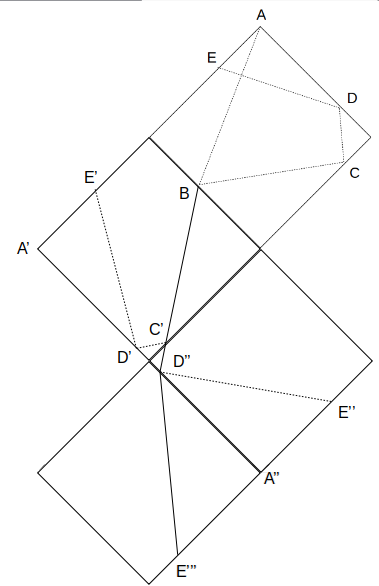 点D''を含む辺に関する線対称
