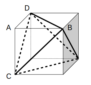 立方体に正四面体を埋め込む