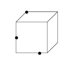 立方体の辺上にある２点と頂点を通る平面による切り口