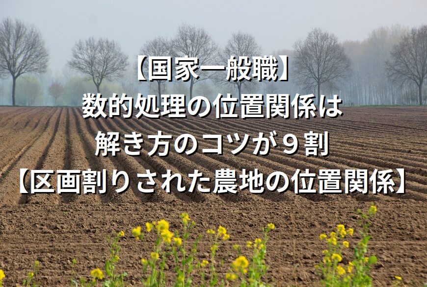 【国家一般職】数的処理の位置関係は解き方のコツが９割【区画割りされた農地の位置関係】