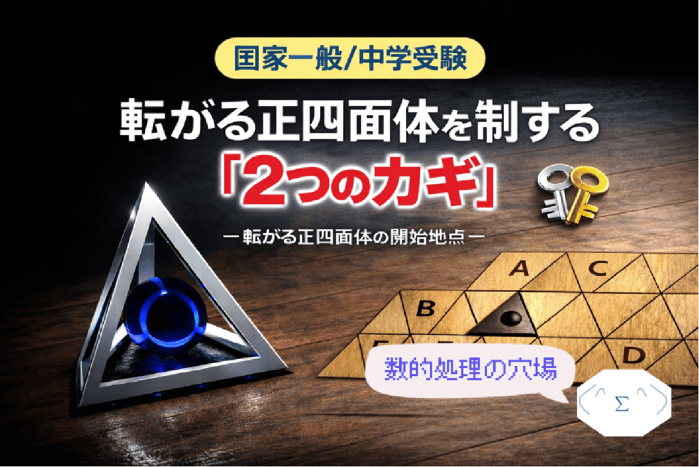 転がる正四面体を制する「2つのカギ」【転がる正四面体の開始地点】のアイキャッチ