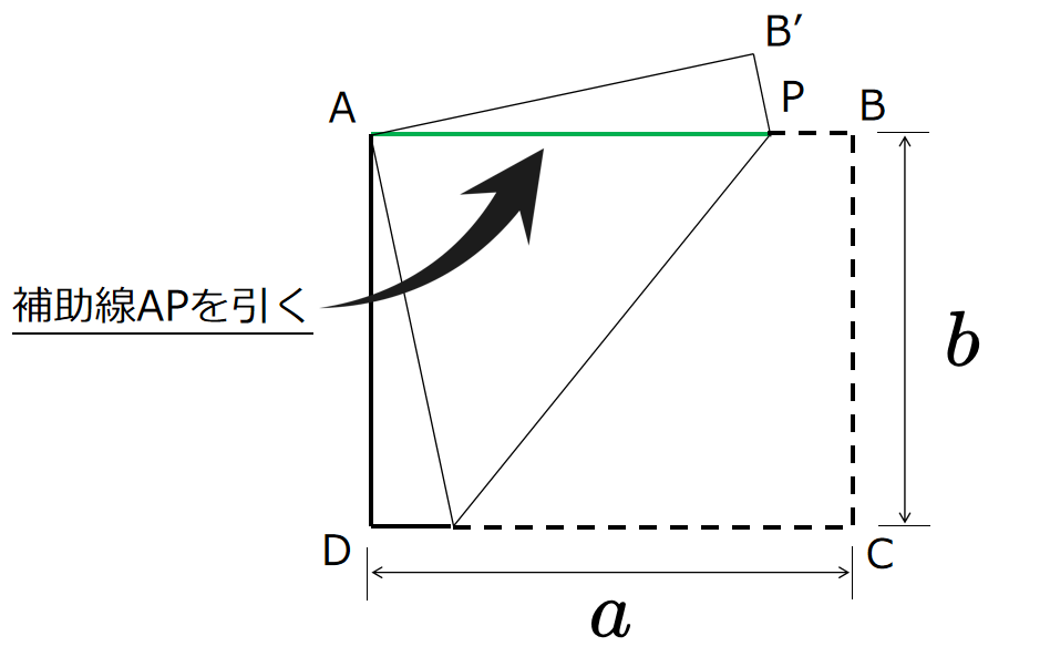 補助線APを引く